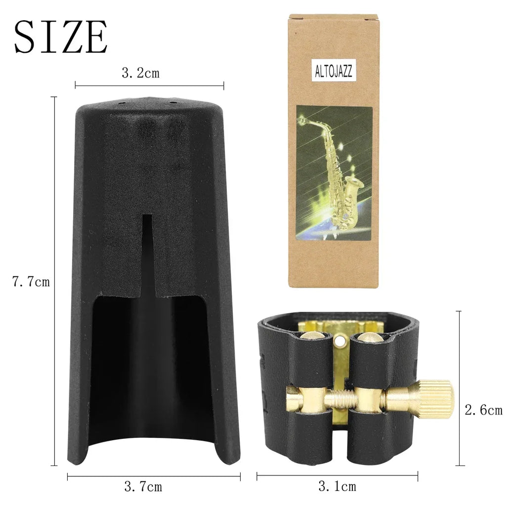 Saxophone Clarinet Mouthpiece Ligature And Cap Alto Soprano Tenor Sax Leather Buckle Clamp Clip Woodwind Musical Instrument Part