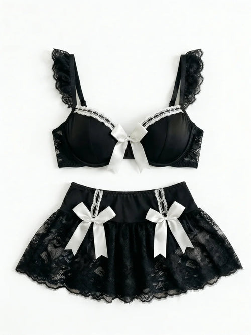 Sexy Lingerie Seamless Underwear Fancy Women Erotic Outfit Open Sexy Bra Set Fantasy Mini Skirt Bra Set Cosplay Costumes Women