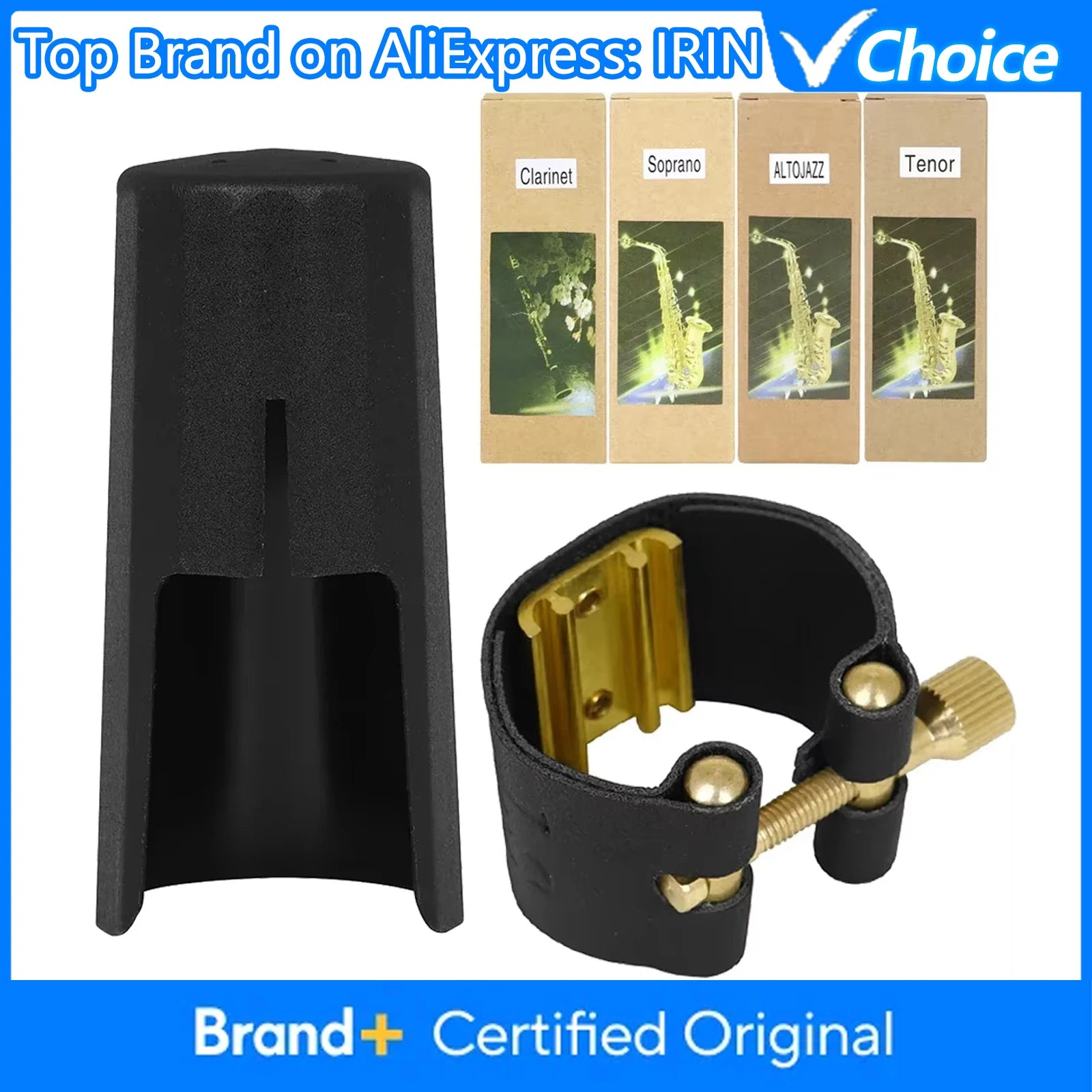 Saxophone Clarinet Mouthpiece Ligature And Cap Alto Soprano Tenor Sax Leather Buckle Clamp Clip Woodwind Musical Instrument Part
